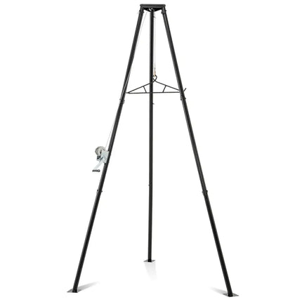 Tripod Game Hoist Deer Hanger 600 LBS Capacity Deer Skinning Rack-Black - Black - Camping
