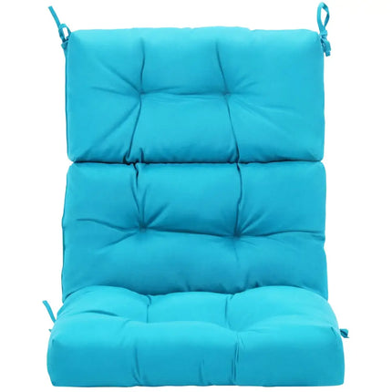 Tufted Patio High Back Chair Cushion with Non-Slip String Ties-Turquoise - Turquoise - Outdoor Furniture Accessories