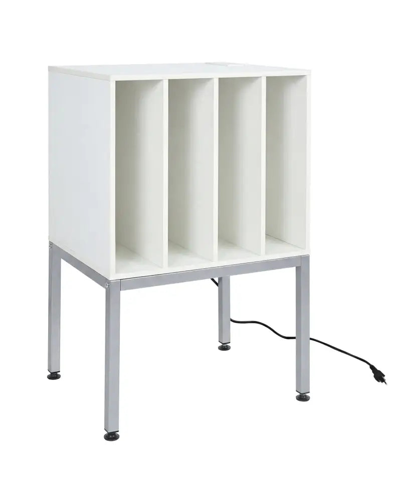 Turntable Record Player Stand with Power Outlets-White - White - End & Side Tables