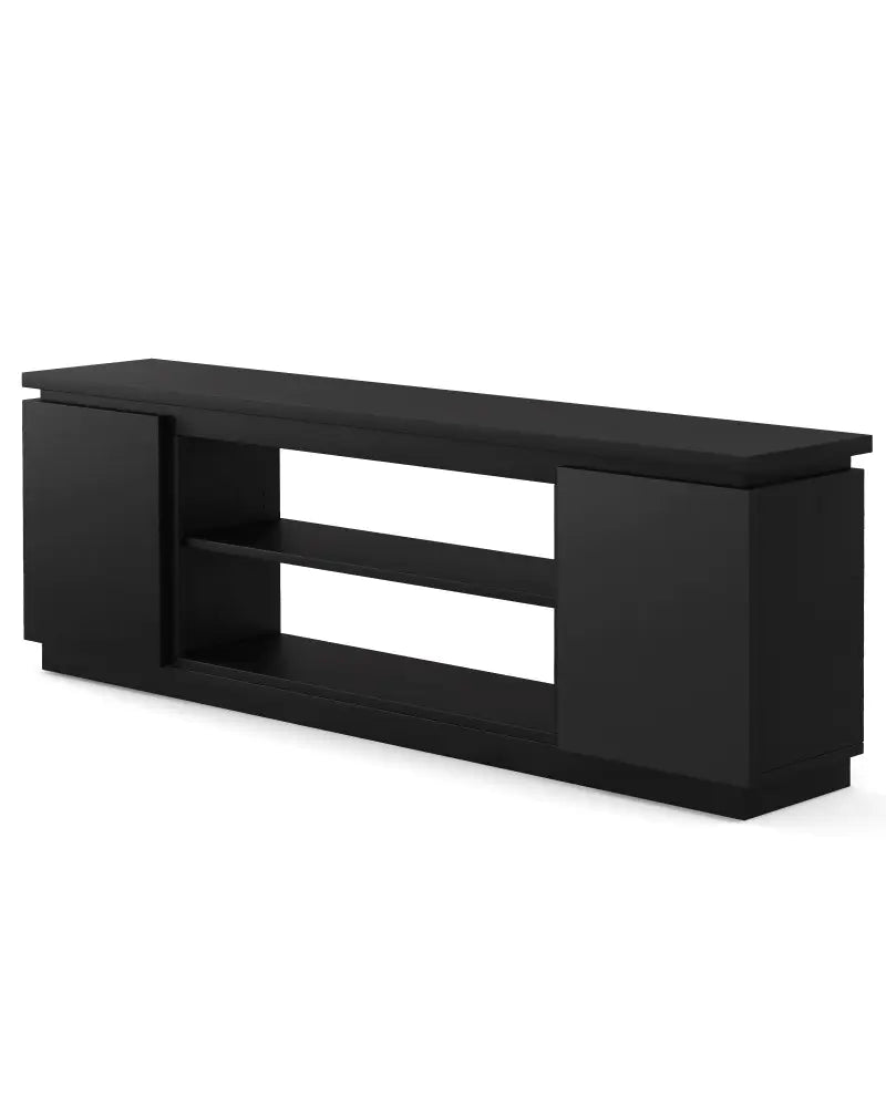TV Cabinet with 3 Adjustable Shelves and Anti-Tipping Kits for TVs up to 80 Inch-Black - Black - Entertainment Centers