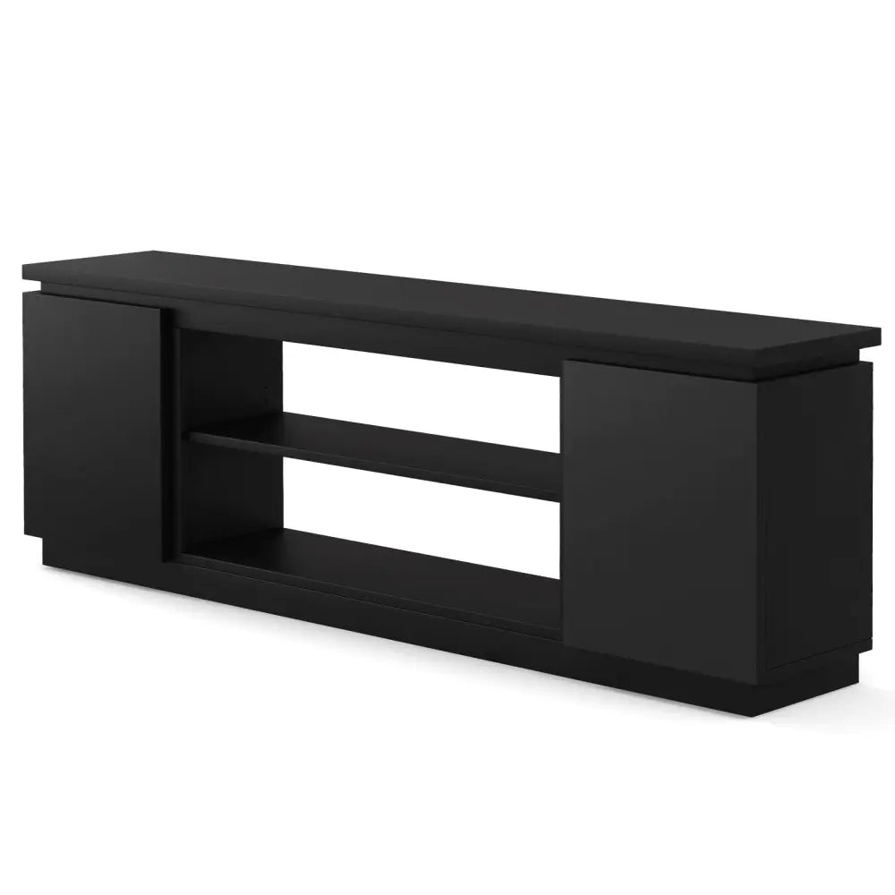 TV Cabinet with 3 Adjustable Shelves and Anti-Tipping Kits for TVs up to 80 Inch-Black - Black - Entertainment Centers
