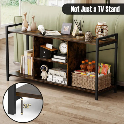 TV Stand for 55 Inch TVs Industrial Entertainment Center-Rustic Brown - Rustic Brown - Entertainment Centers & TV Stands