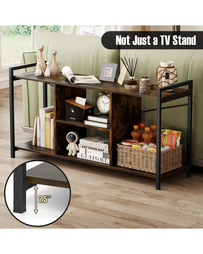 TV Stand for 55 Inch TVs Industrial Entertainment Center-Rustic Brown - Rustic Brown - Entertainment Centers & TV Stands
