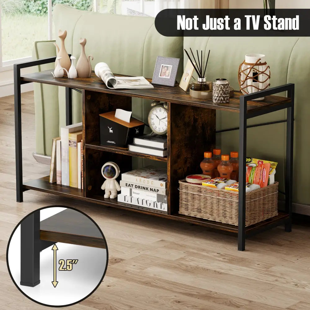 TV Stand for 55 Inch TVs Industrial Entertainment Center-Rustic Brown - Rustic Brown - Entertainment Centers & TV Stands
