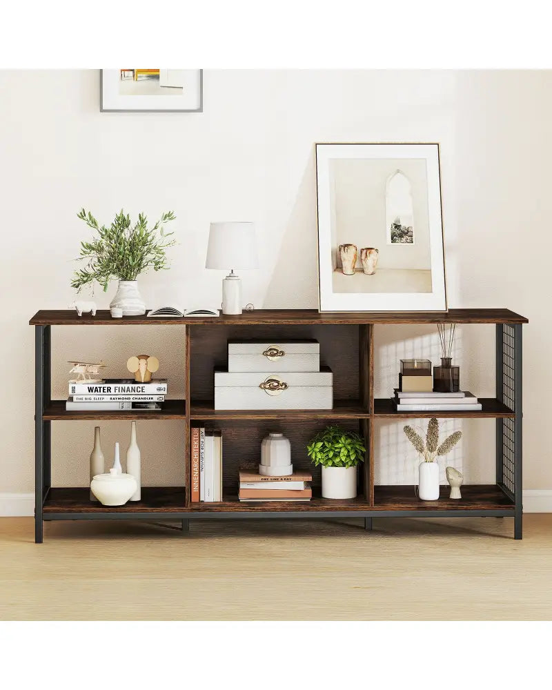 TV Stand for 65 Inch TVs-Rustic Brown and Black - Rustic Brown - Entertainment Centers & TV Stands