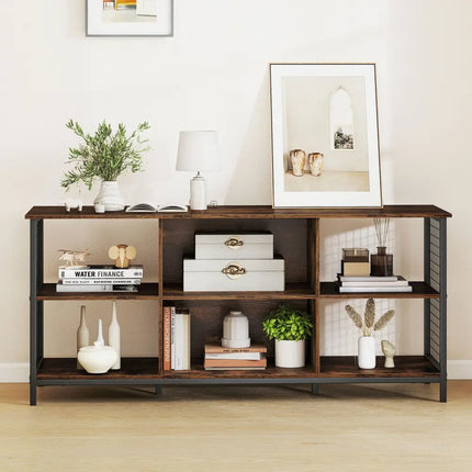 TV Stand for 65 Inch TVs-Rustic Brown and Black - Rustic Brown - Entertainment Centers & TV Stands
