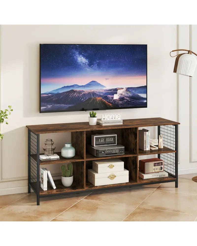 TV Stand for 65 Inch TVs-Rustic Brown and Black - Rustic Brown - Entertainment Centers & TV Stands