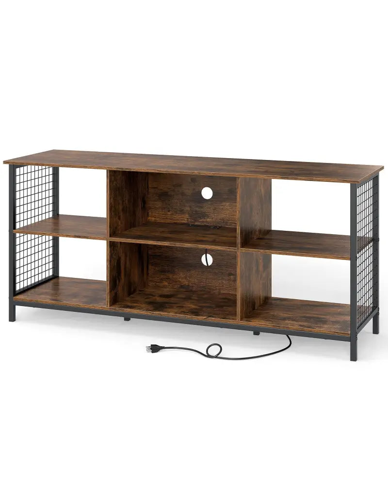 TV Stand for 65 Inch TVs-Rustic Brown and Black - Rustic Brown - Entertainment Centers & TV Stands