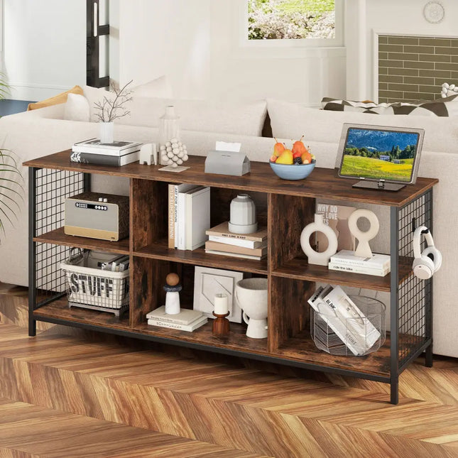 TV Stand for 65 Inch TVs-Rustic Brown and Black - Rustic Brown - Entertainment Centers & TV Stands