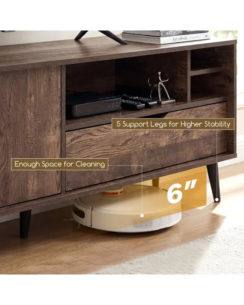 TV Stand for TVs up to 65 Inches Rustic Entertainment Center-Brown - Brown - Entertainment Centers & TV Stands
