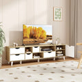 TV Stand for TVs up to 65â€ Television Cabinetw/ 5 Drawers & 3 Open Shelves-Oak - Oak - Entertainment Centers & TV
