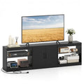 TV Stand for TVs up to 85 Inches LED Entertainment Center with Power Outlets-Black - Black - Entertainment Centers & TV