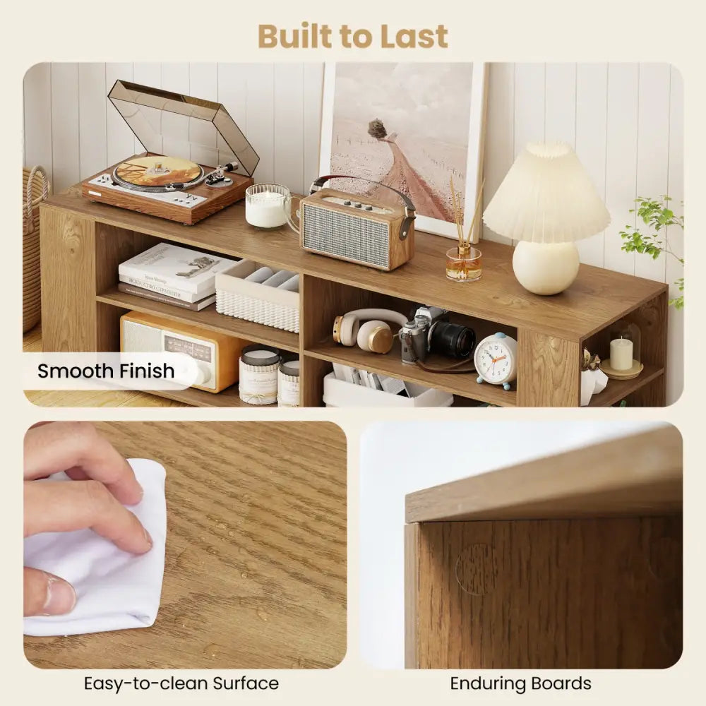 TV Stand Modern Wood Storage Console Entertainment Center-Natural - Natural - Entertainment Centers & TV Stands