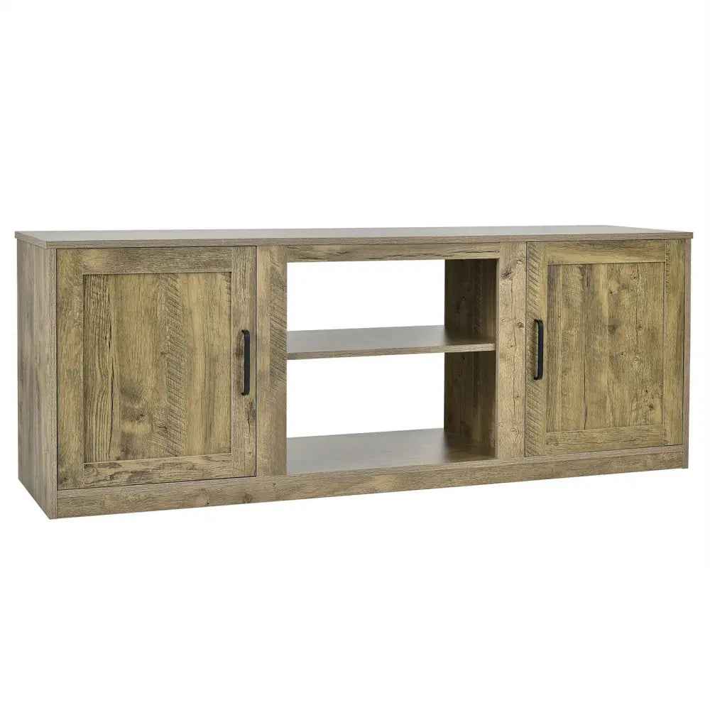 TV Stand with Double Barn Doors for TVs up to 65 Inch-Natural - Natural - Entertainment Centers & TV Stands
