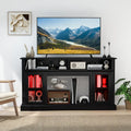 TV Stand with LED Lights and Remote Control-Black - Black - Entertainment Centers & TV Stands