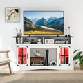 TV Stand with LED Lights and Remote Control-White - White - Entertainment Centers & TV Stands