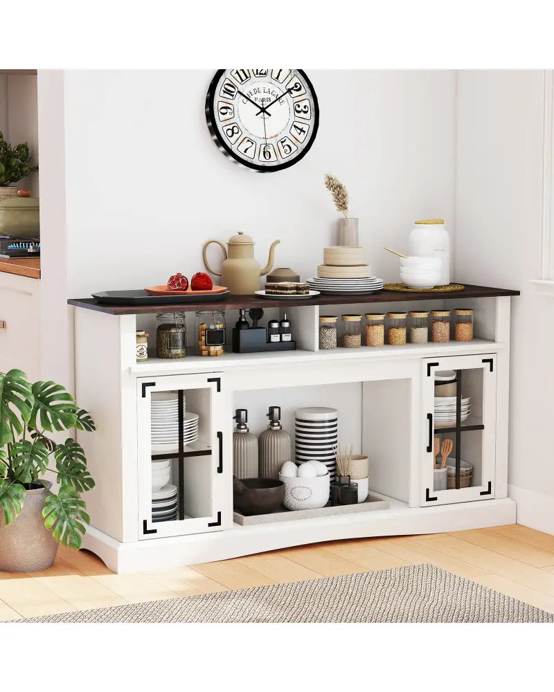 TV Stand with LED Lights and Remote Control-White - White - Entertainment Centers & TV Stands