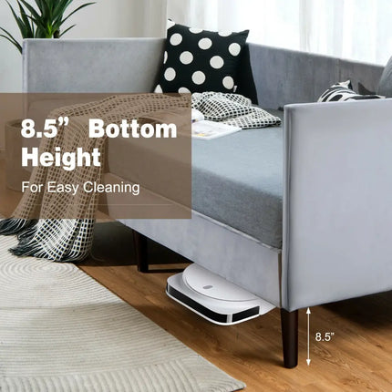 Twin Daybed Heavy Duty Wooden Sofa Bed Frame-Gray - Gray - Trundle Bed Frame