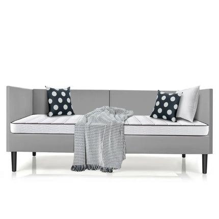 Twin Daybed Heavy Duty Wooden Sofa Bed Frame-Gray - Gray - Trundle Bed Frame