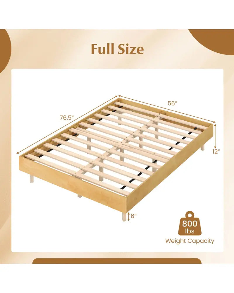 Twin/Full/Queen Size Floating Bed Frame with LED Lights for Bedroom-Full - Natural - Beds & Bed Frames