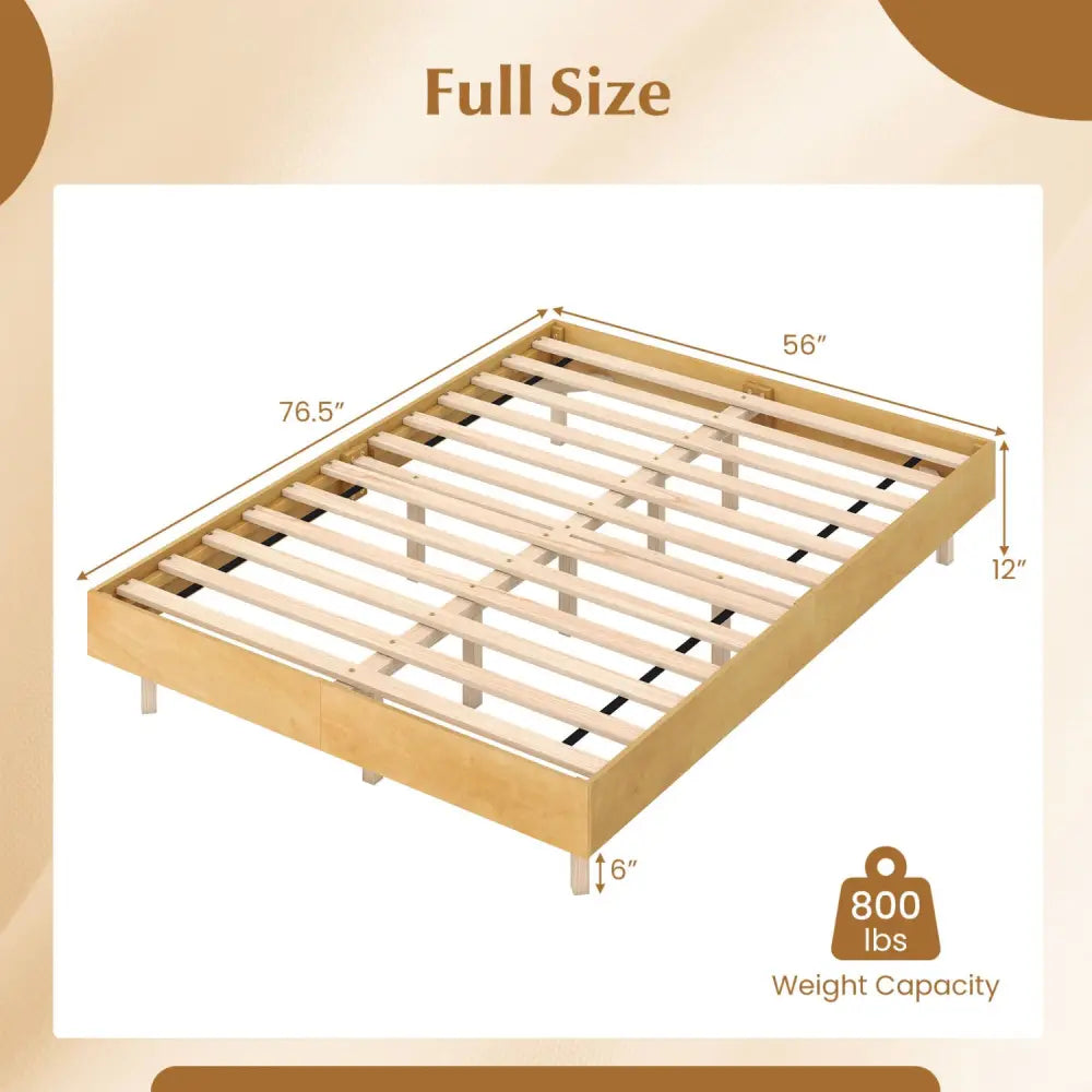 Twin/Full/Queen Size Floating Bed Frame with LED Lights for Bedroom-Full - Natural - Beds & Bed Frames