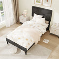 Twin/Full/Queen Size Upholstered Platform Bed Frame with High Headboard-Twin - Gray - Simple Bed Frame