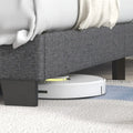 Twin/Full/Queen Size Upholstered Platform Bed with Button Tufted Headboard-Queen Size - Gray - Simple Bed Frame