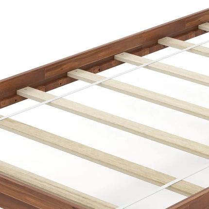 Twin/Full/Queen Size Wood Bed Frame with Headboard and Slat Support-Twin Size - Walnut - Simple Bed Frame