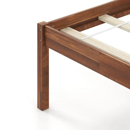 Twin/Full/Queen Size Wood Bed Frame with Headboard and Slat Support-Full Size - Walnut - Simple Bed Frame
