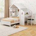 Twin House Bed with with 2 Drawers and Windmill-White - White - Toddler Beds