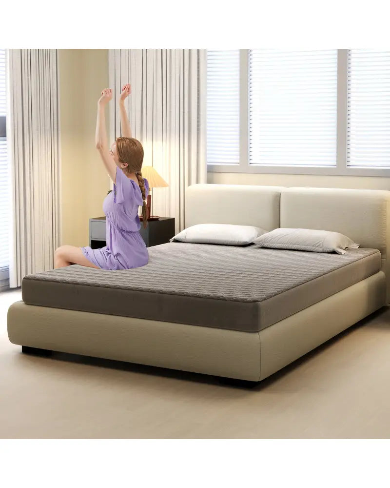 Twin/Queen/King Size Mattress Protector Luxury Super Soft Velvet Mattress Topper-Queen Size - Gray - Mattresses
