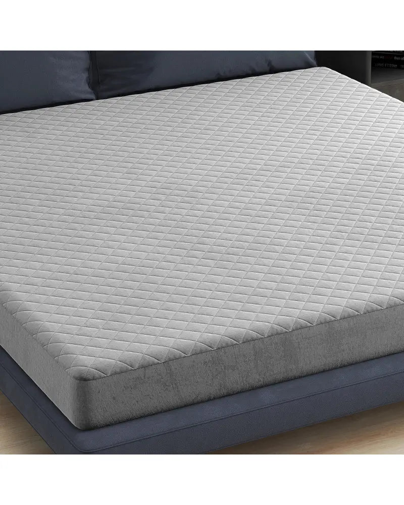 Twin/Queen/King Size Mattress Protector Luxury Super Soft Velvet Mattress Topper-King Size - Gray - Mattresses