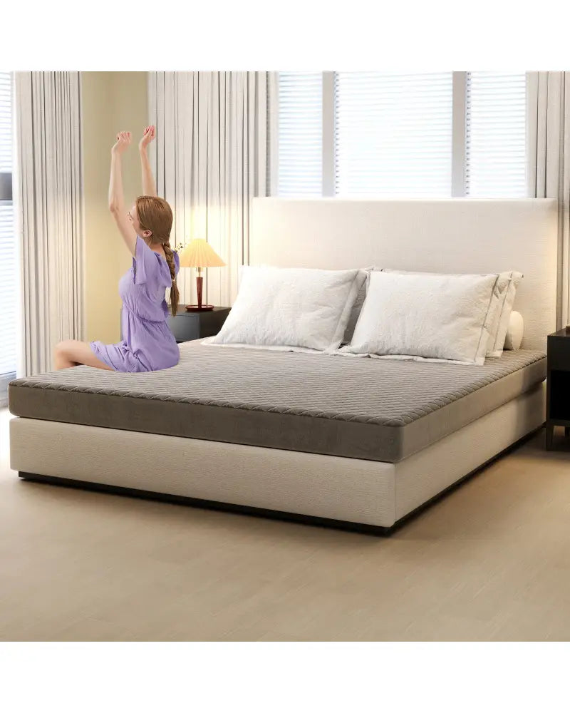 Twin/Queen/King Size Mattress Protector Luxury Super Soft Velvet Mattress Topper-King Size - Gray - Mattresses