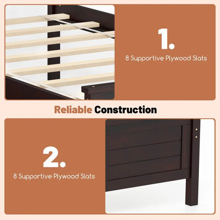 Twin Size Bed Frame with Storage Drawers-Espresso - Espresso - Trundle Bed Frame