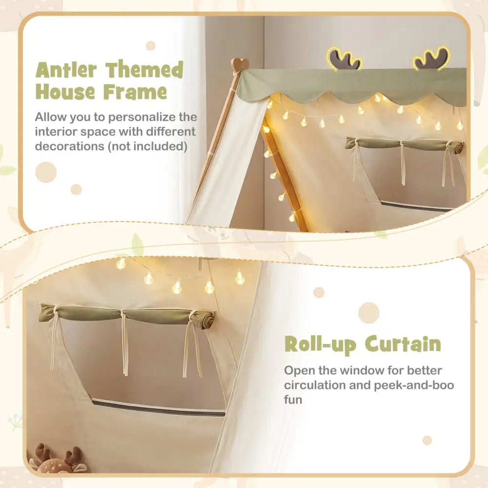 Twin Size House Floor Wood Bed with Tent-Natural - Natural - Simple Bed Frame
