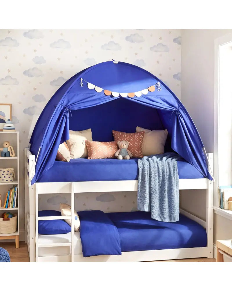 Twin Size Indoor Canopy Tent for Kids with 2 Window and Suits 3+-Navy - Navy - Play Tents & Playhouse