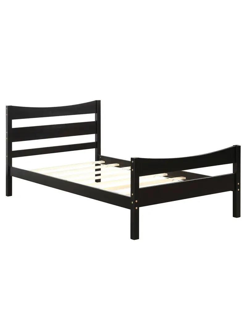 Twin Size Platform Bed Frame Foundation Slat Support -Dark Brown - Dark Brown - Simple Bed Frame