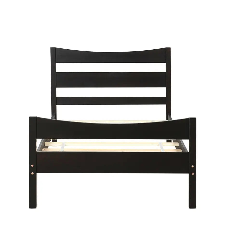 Twin Size Platform Bed Frame Foundation Slat Support -Dark Brown - Dark Brown - Simple Bed Frame