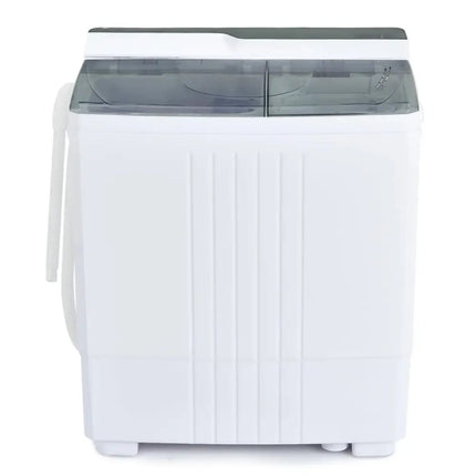 Twin Tub Portable Washing Machine with Timer Control and Drain Pump for Apartment-Gray Costway