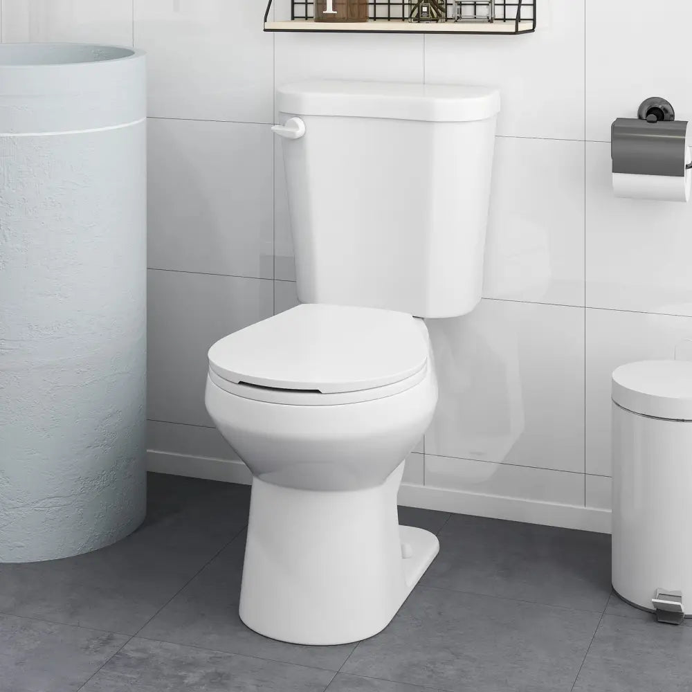 Two-Piece Round Toilet with 17.5 inch ADA Comfort Chair Height Seat - White - Toilet