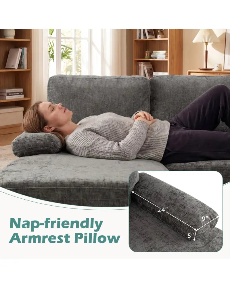 U-shaped Sectional Couch with Double Chaise for Living Room-Grey - Gray - Sofas & Loveseats
