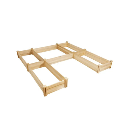 U-Shaped Wooden Garden Raised Bed for Backyard and Patio - Natural - Raised Garden Beds