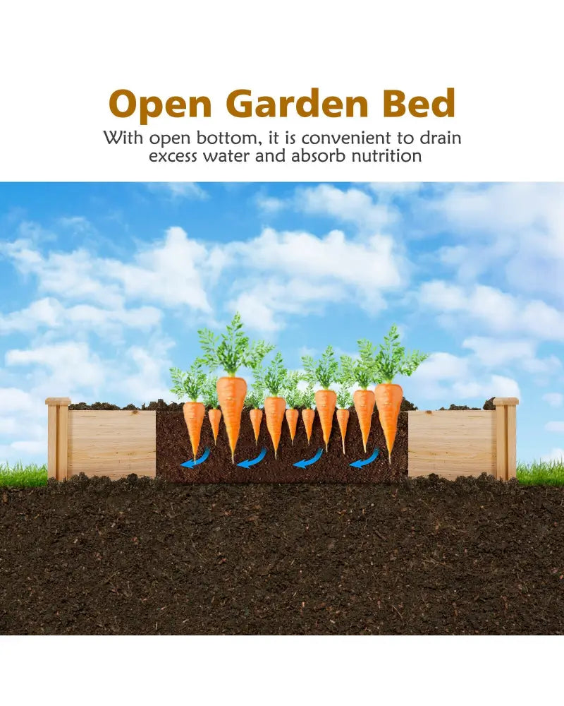 U-Shaped Wooden Garden Raised Bed for Backyard and Patio - Natural - Raised Garden Beds