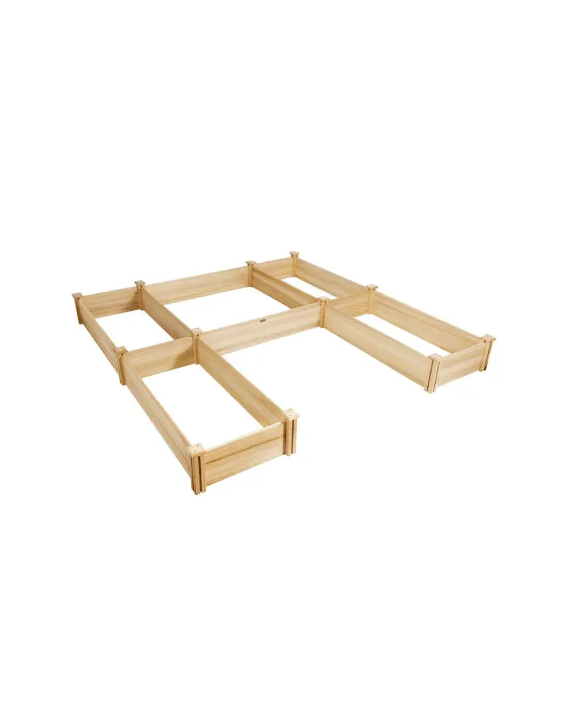 U-Shaped Wooden Garden Raised Bed for Backyard and Patio-Natural - Natural - Raised Garden Beds
