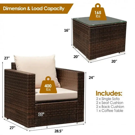 Ultimate Backyard Summer Oasis Set: 6-Pc Patio Rattan Furniture Inflatable Water Slide Park with 680W Blower - Outdoor