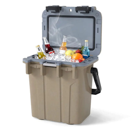 Ultra-Light Injection Molded Cooler 21 QT Hard Ice Chest-Coffee - Coffee - Coolers