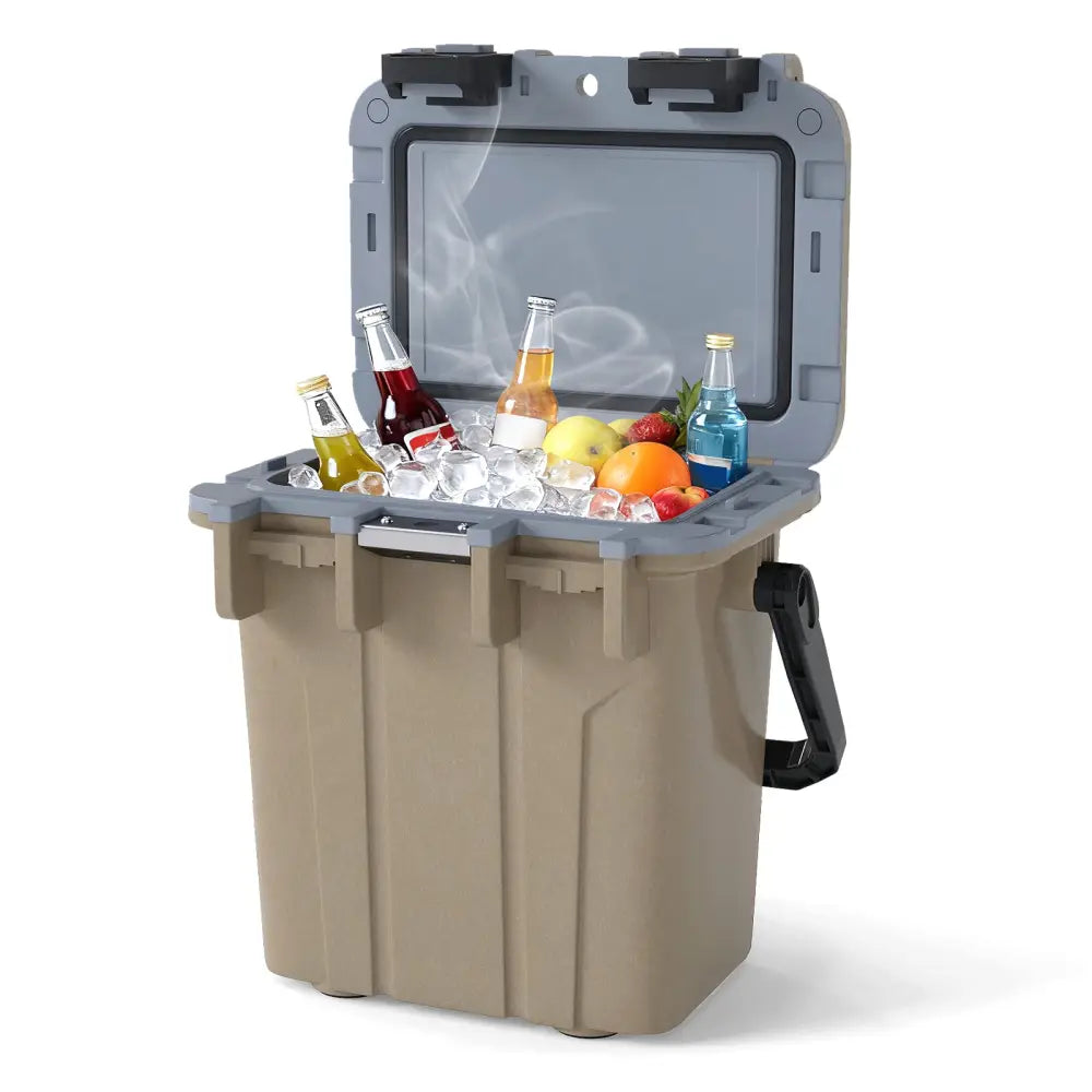 Ultra-Light Injection Molded Cooler 21 QT Hard Ice Chest-Coffee - Coffee - Coolers