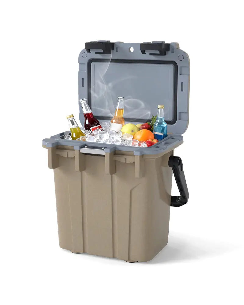Ultra-Light Injection Molded Cooler 21 QT Hard Ice Chest-Coffee - Coffee - Coolers