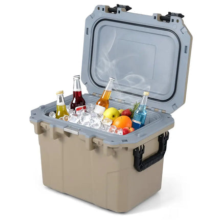Ultra-Light Injection Molded Cooler 53 QT Hard Ice Chest-Coffee - Coffee - Coolers