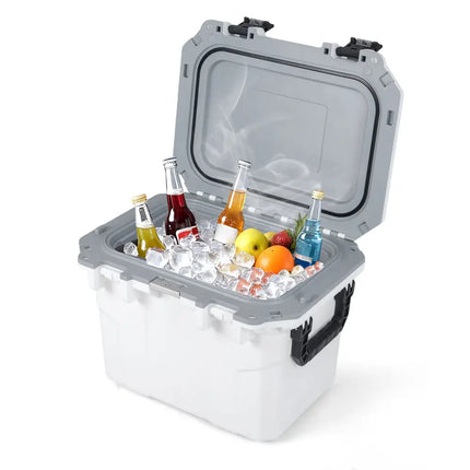 Ultra-Light Injection Molded Cooler 53 QT Hard Ice Chest-White - White - Coolers